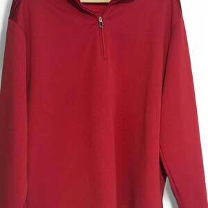 Pebble Beach Performance Red Quarter Zip Golf Pullover